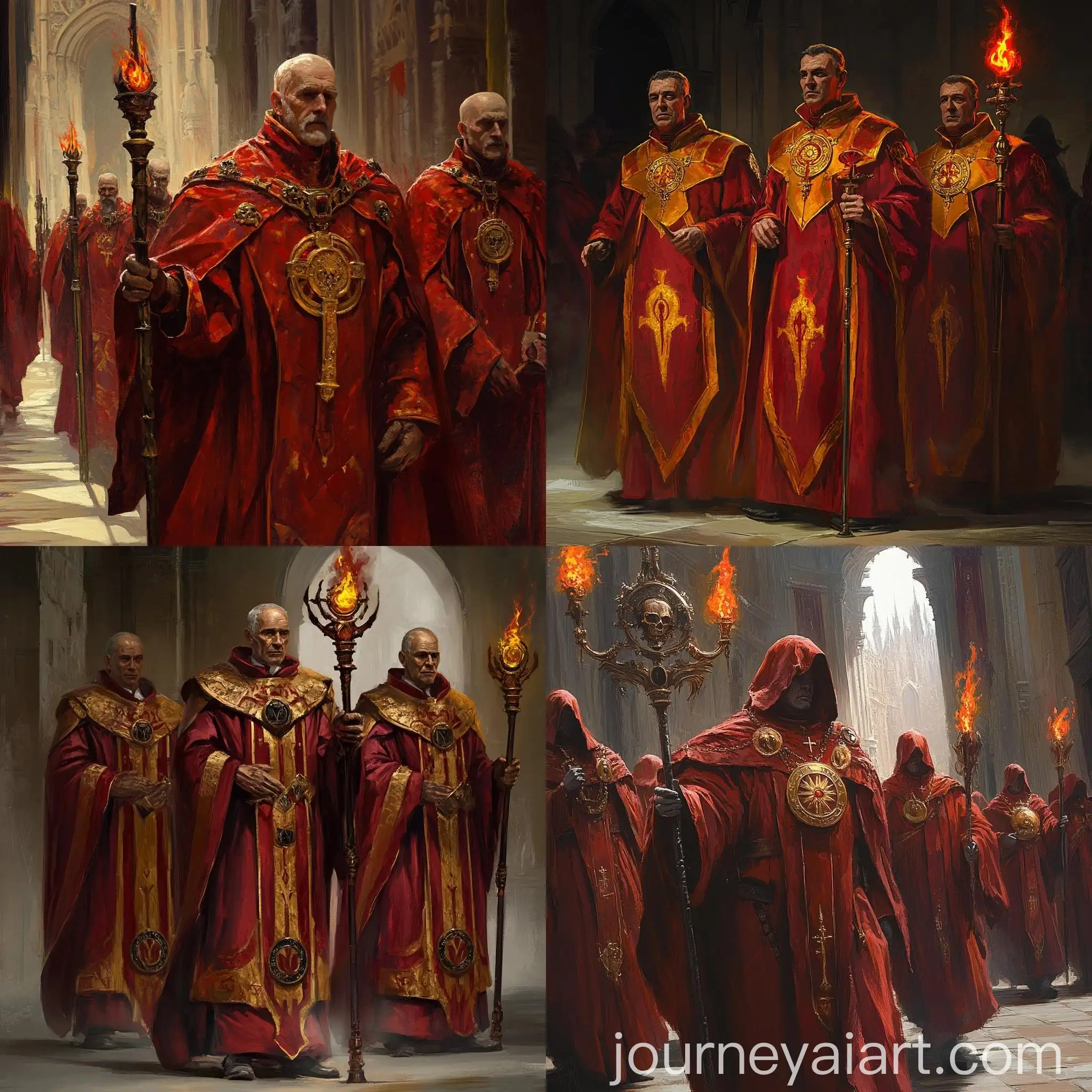 Priests-of-the-Church-of-Eternal-Fire-in-Crimson-and-Gold-Robes