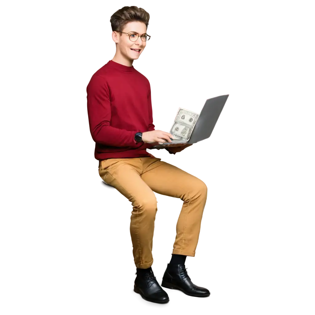 Young-Boy-Making-Money-in-Dollars-Office-Scene-PNG-Image-for-Professional-Use