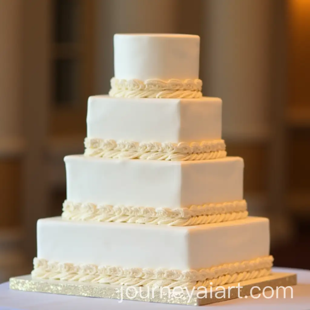 Elegant-4Tier-White-and-Gold-Wedding-Cake-with-Rope-Fondant-Design