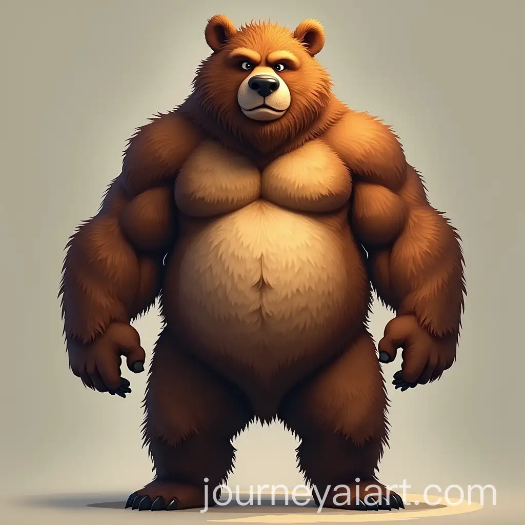 Big-Muscular-Bear-Character-with-Large-Belly-and-Strong-Legs