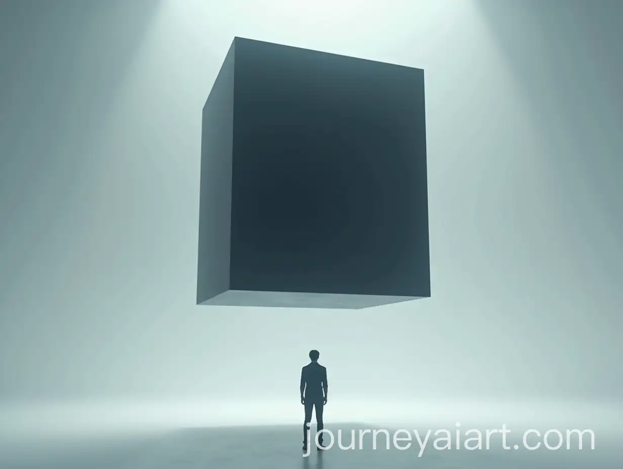Human-Figure-Awed-by-Mysterious-AI-Black-Box