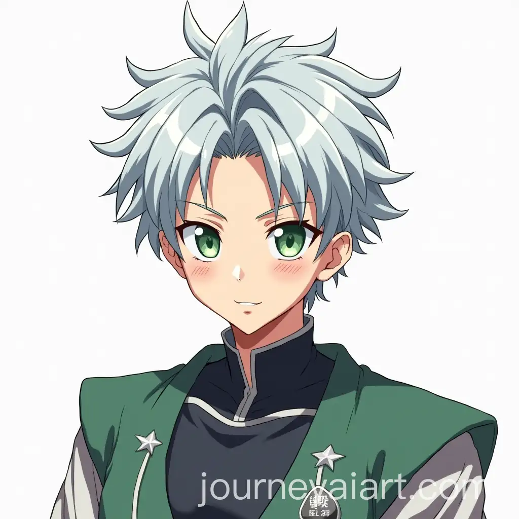 Athletic-Young-Adult-with-Silver-Hair-and-Green-Eyes-in-Anime-Style
