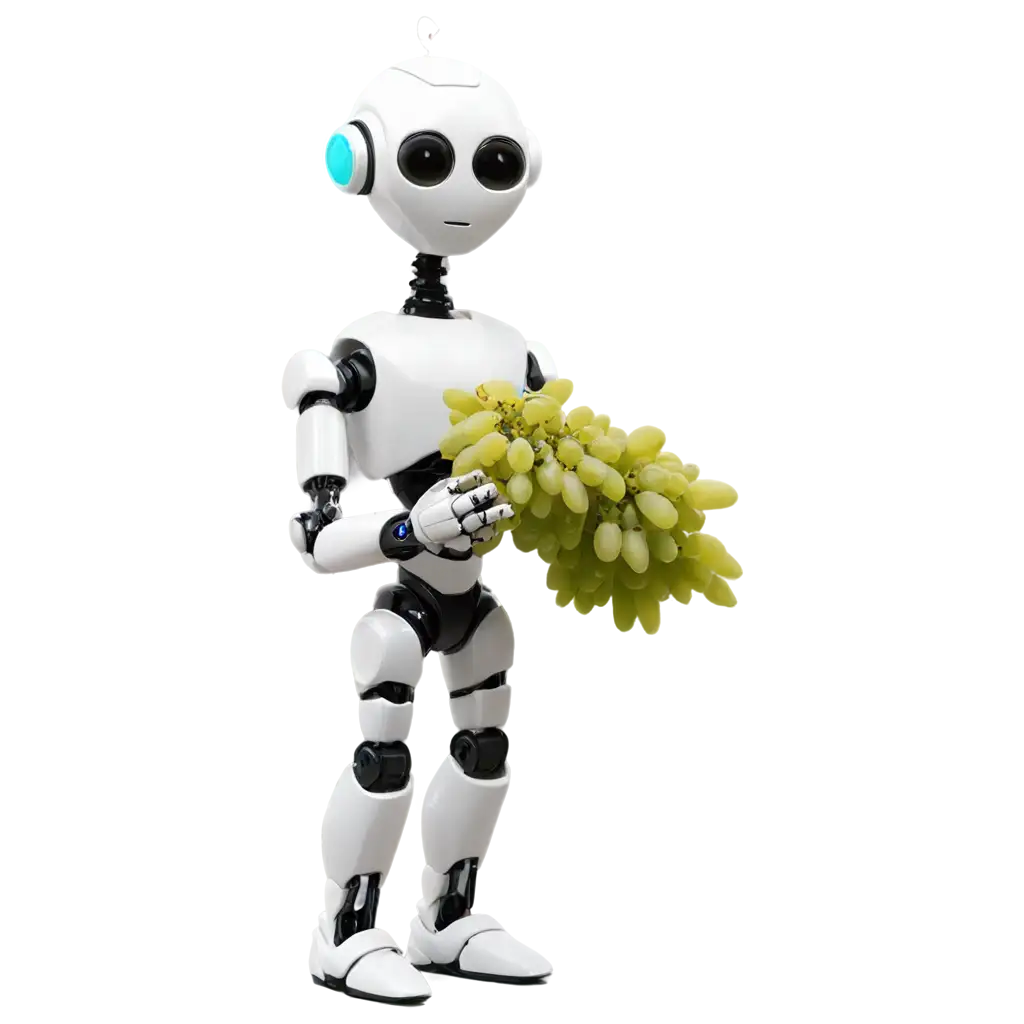 PNG-Image-White-Robot-Holding-a-Green-Grape