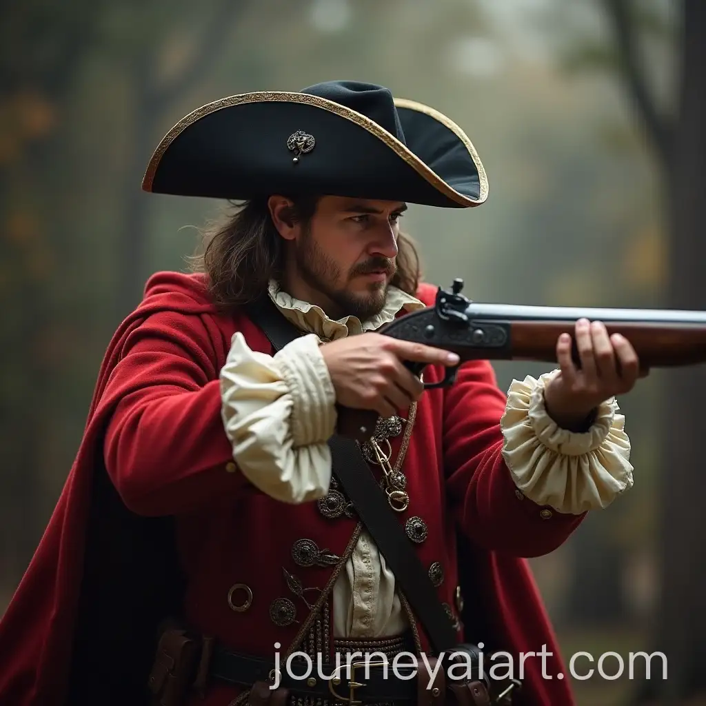 17th-Century-Musketeer-Captain-Engaged-in-Battle