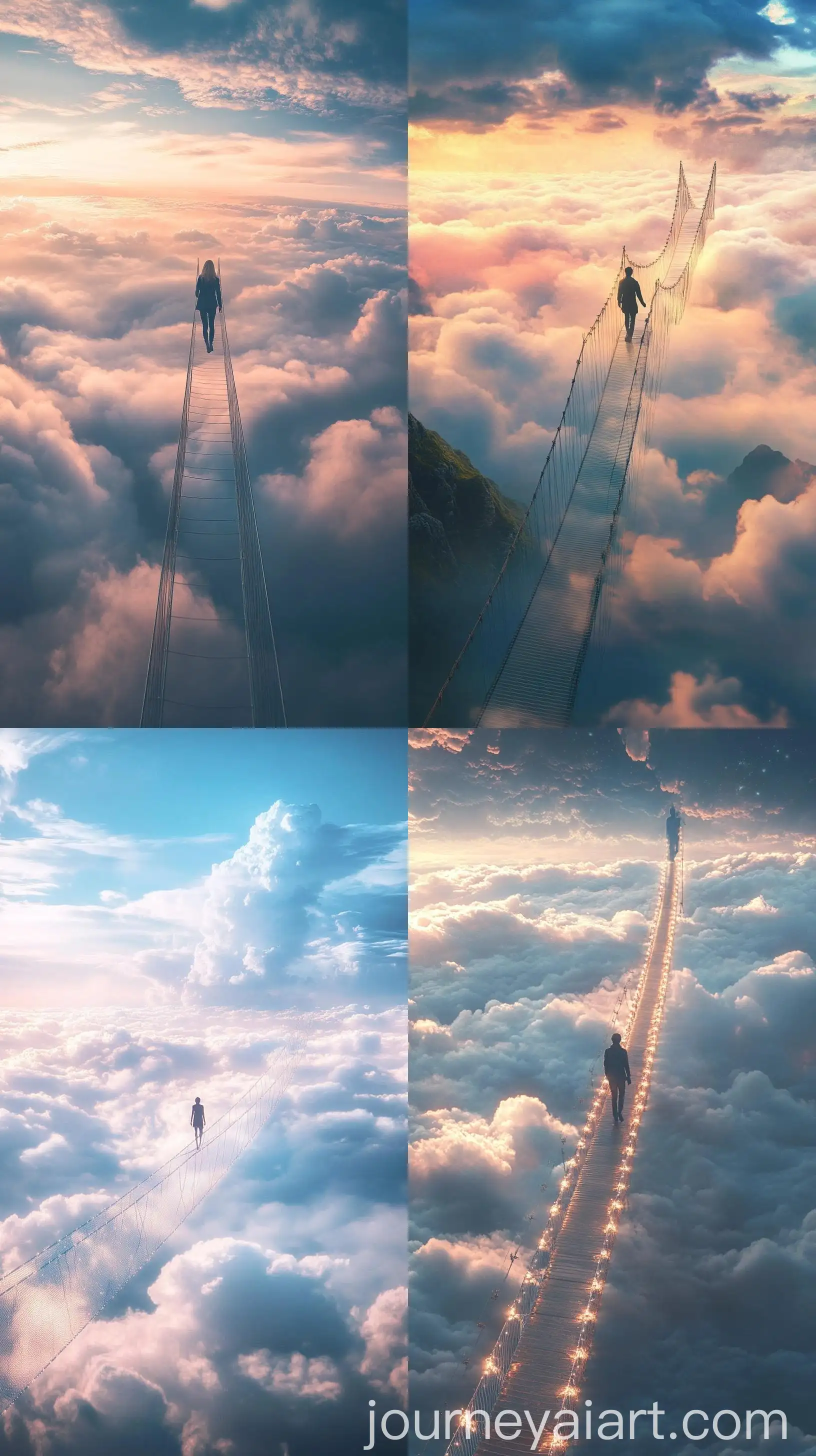 Courageous-Person-Walking-on-Ethereal-Light-Bridge-Above-Clouds