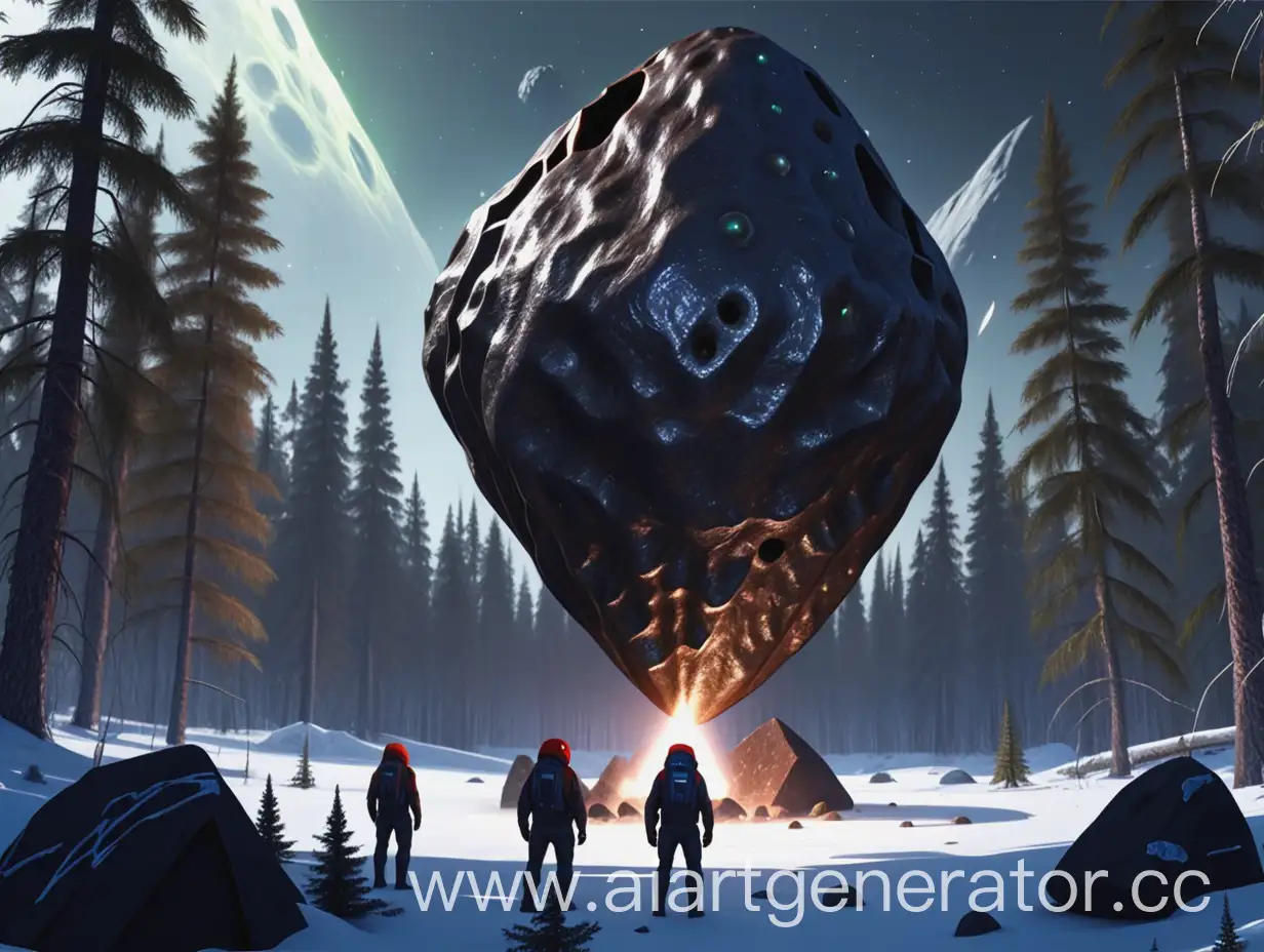 Aliens-Guarding-Mysterious-Meteorite-in-the-Taiga-from-Adventurers