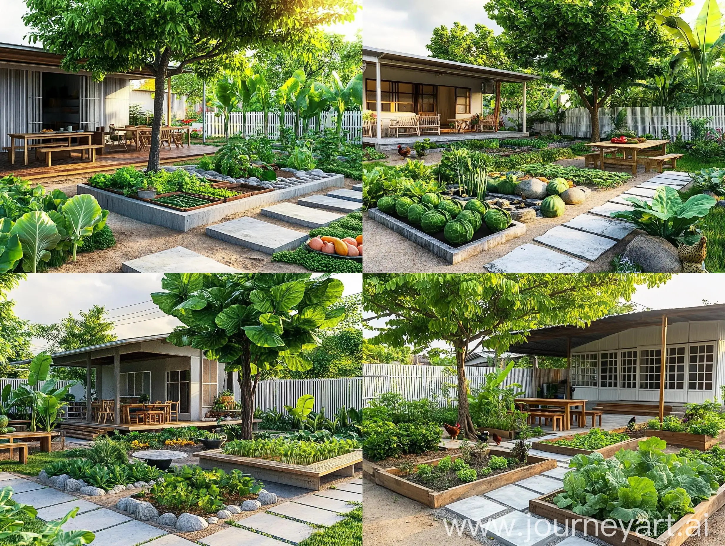 Rural-Thai-Home-with-Garden-Path-and-Mango-Tree