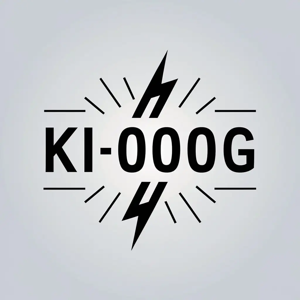 a vector logo design,with the text "KI000G", main symbol:energy, lightning, stripe,Moderate,be used in Internet industry,clear background