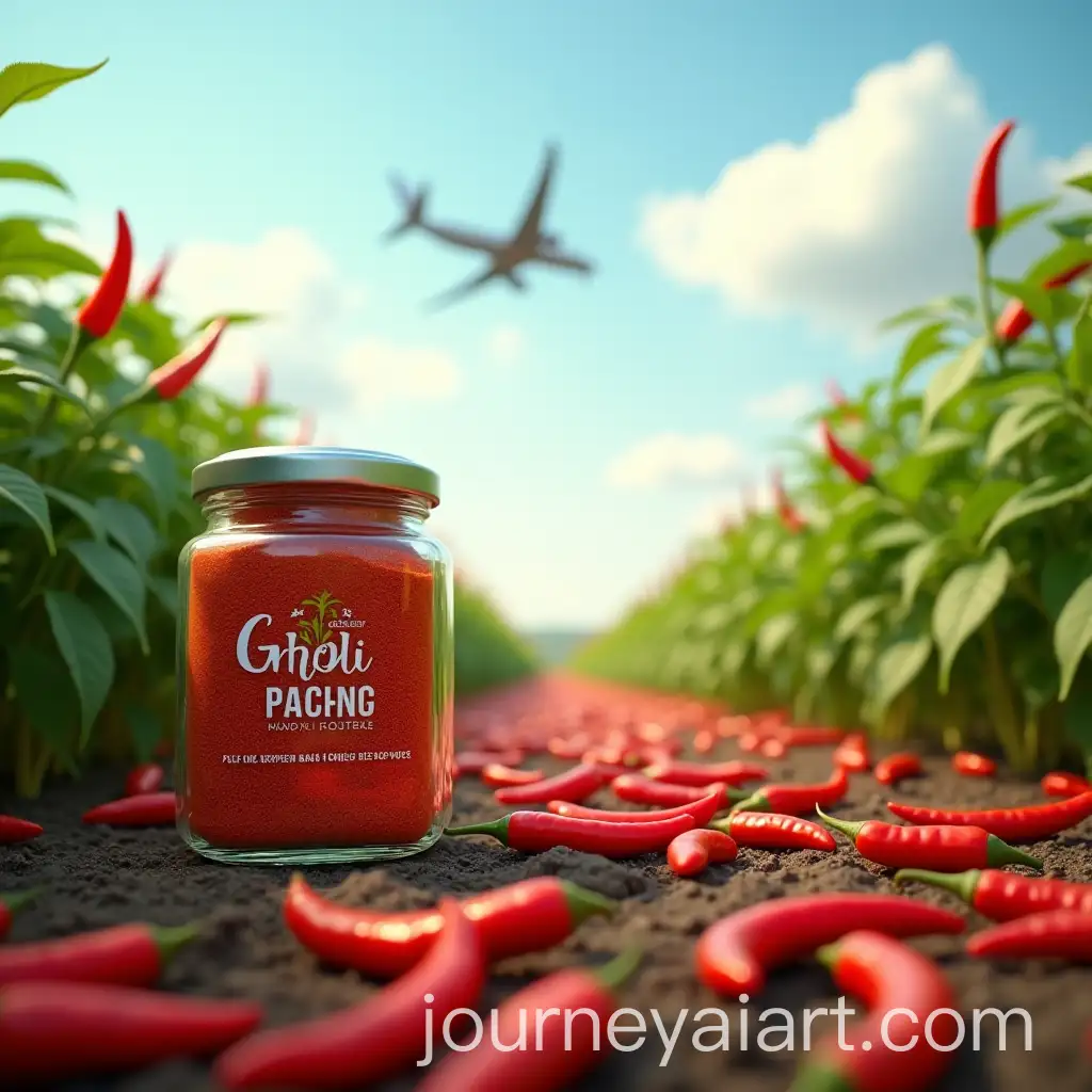 Glass-Jar-of-Powdered-Chili-Pepper-in-a-Vibrant-Chili-Pepper-Field