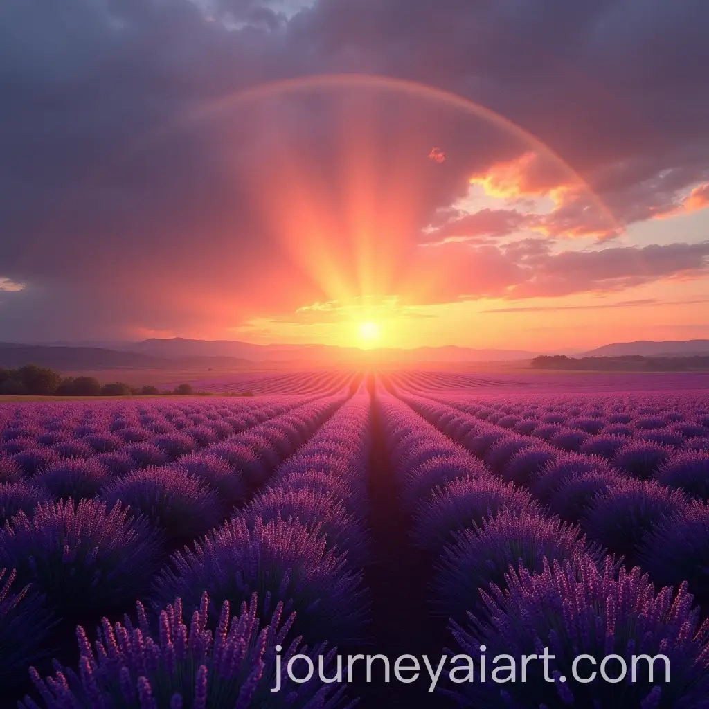 Vast-Lavender-Field-at-SunsetAI-Image-Prompt-Expansion-with-Rainbow-and-Mist-After-Rain