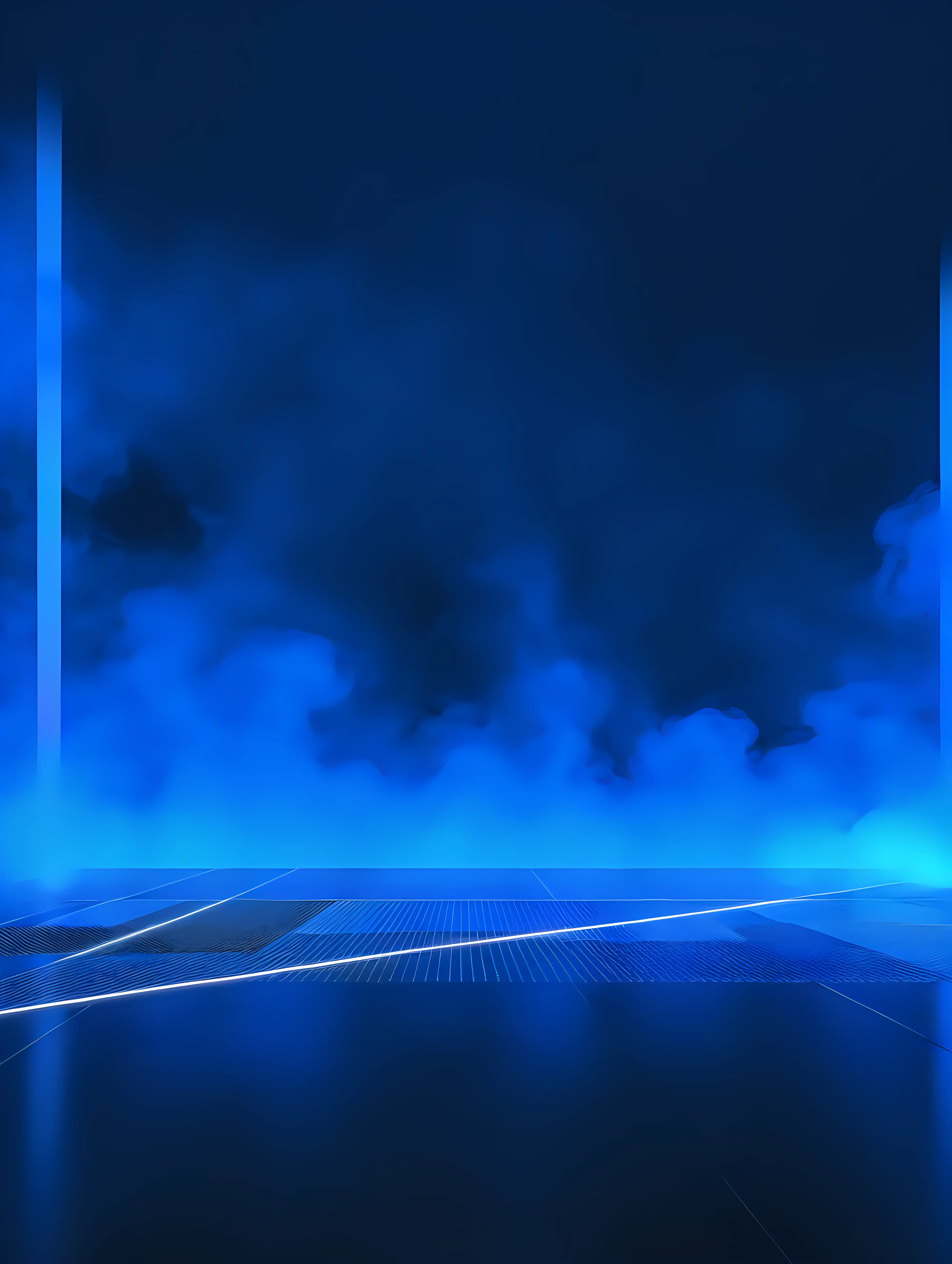 Modern HighTech Color Background with Primary Blue on Black Flat Stage