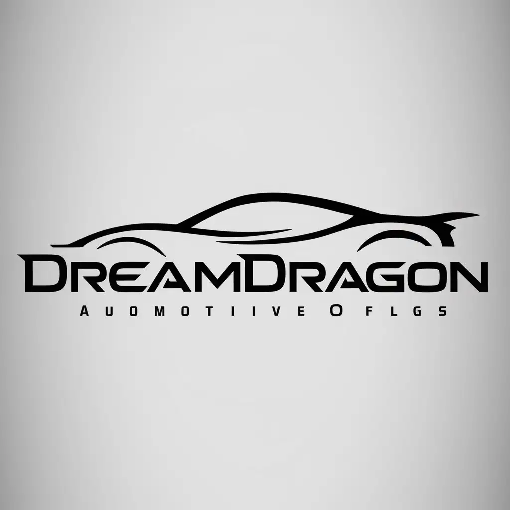 a logo design,with the text "Dreamdragon", main symbol:car, dragon,Moderate,be used in Automotive industry,clear background