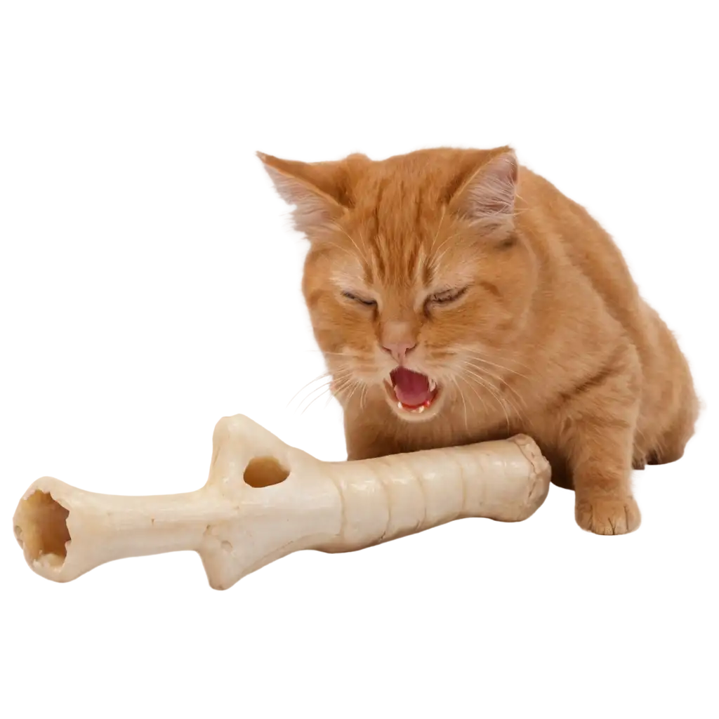 HighQuality-PNG-Image-of-a-Cat-Eating-a-Bone-for-Enhanced-Visual-Appeal