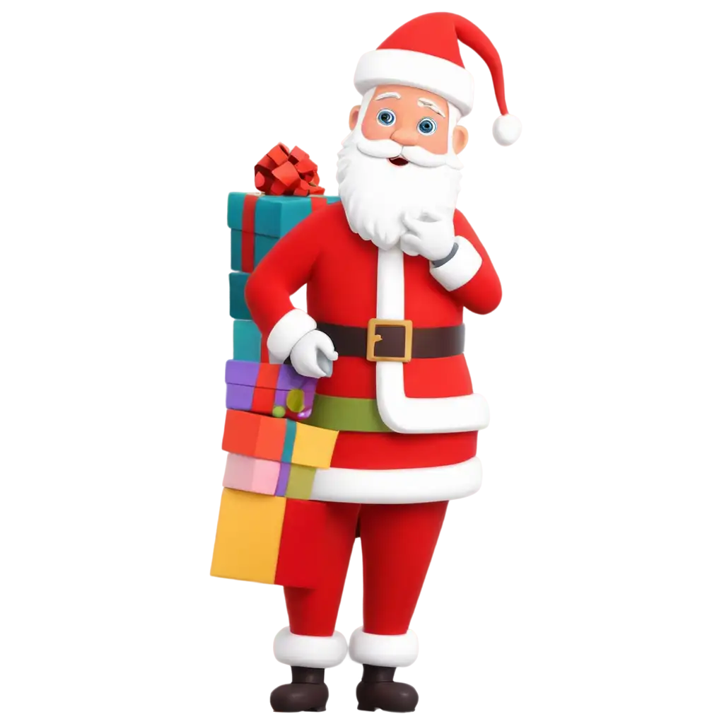 Santa-Claus-and-Decorated-Gift-Boxes-PNG-Image-for-Holiday-Designs