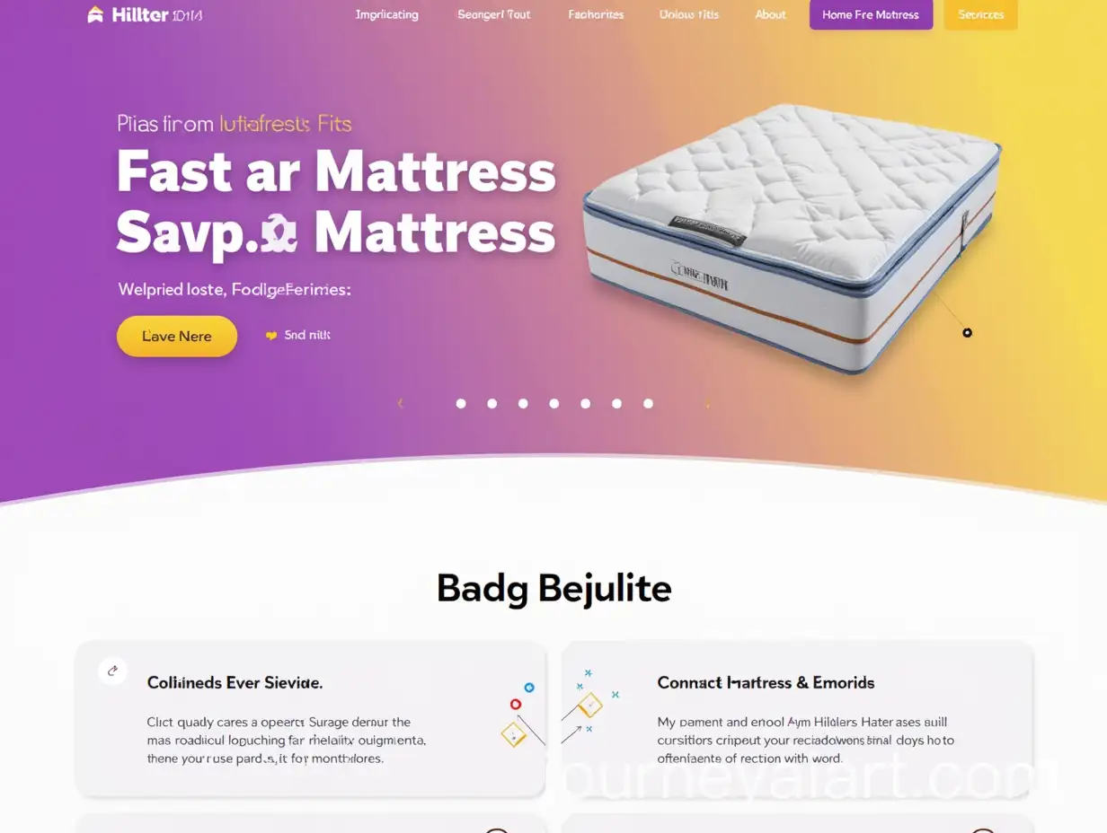 Purple-and-Yellow-Themed-Website-Header-for-Mattress-and-Bedding-Shop