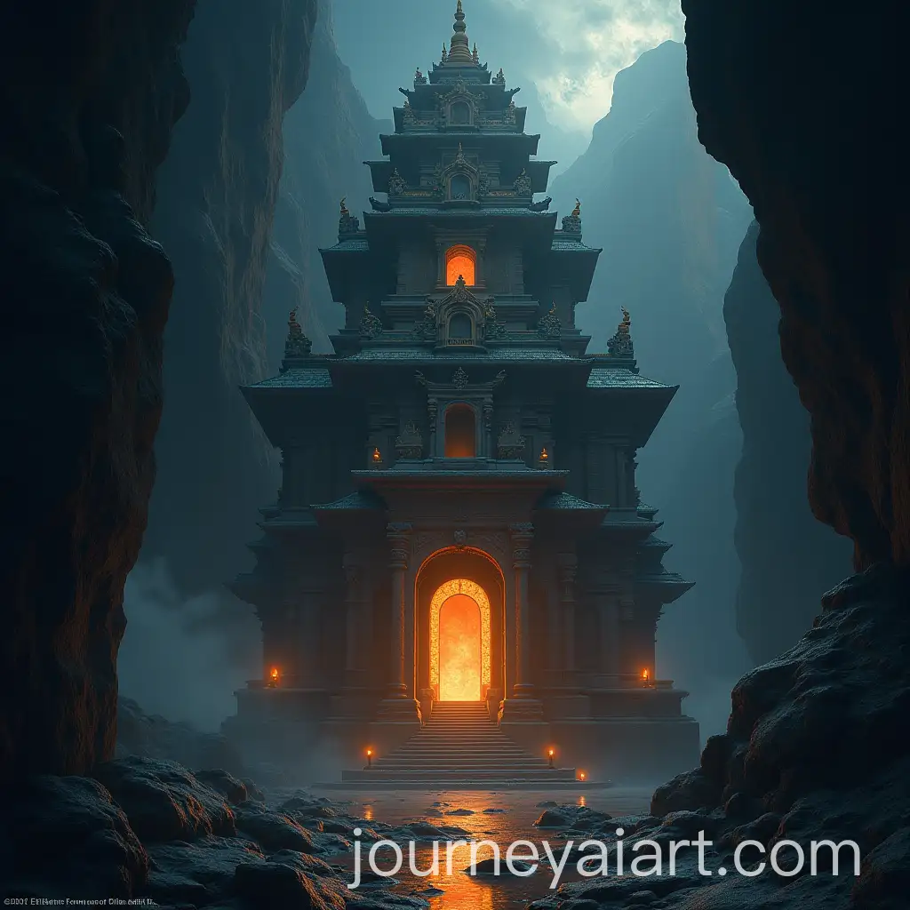 Hindu-Temple-Floating-in-Deep-Space-with-Celestial-Background