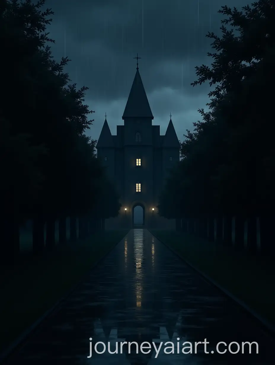 Dark-Anime-Mansion-in-Rainy-Weather-with-Scary-Trees-and-Luxurious-Pathways