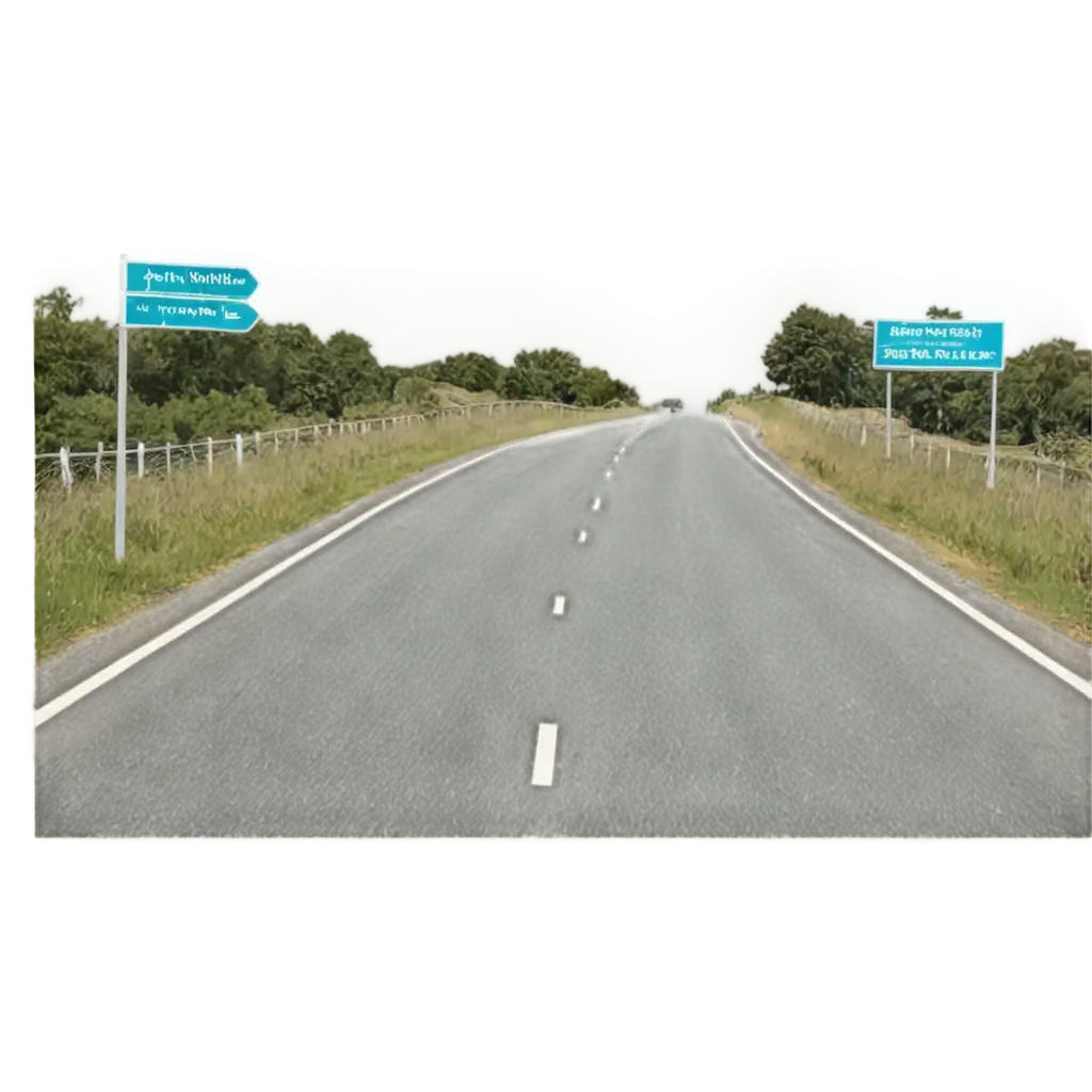 HighQuality-PNG-Image-of-a-Road-with-Finished-Signage-for-Enhanced-Visual-Communication