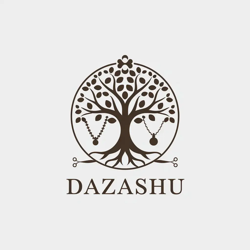 LOGO-Design-for-DaZashU-Minimalistic-Tree-Symbol-with-Accessories-Industry-Theme