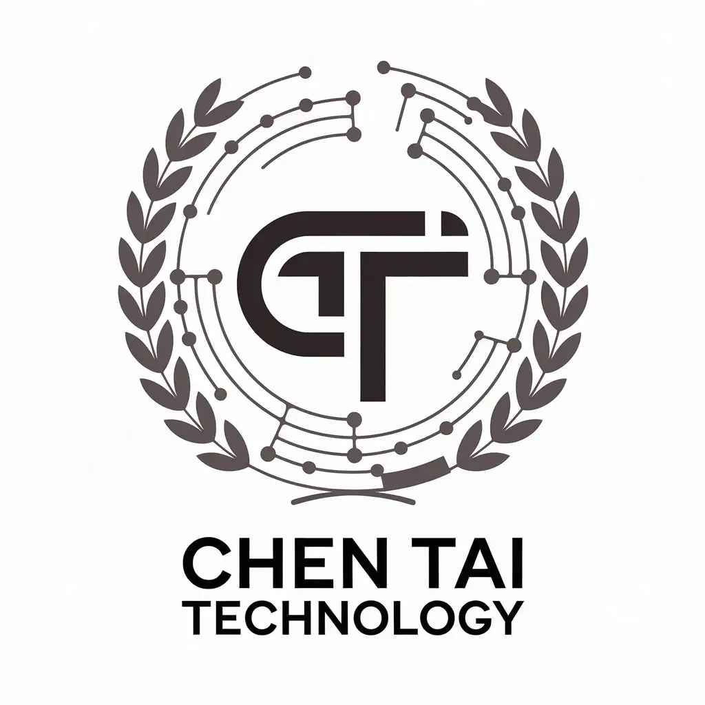 a vector logo design,with the text "Chen Tai Technology", main symbol:CT,Moderate,be used in Technology industry,clear background