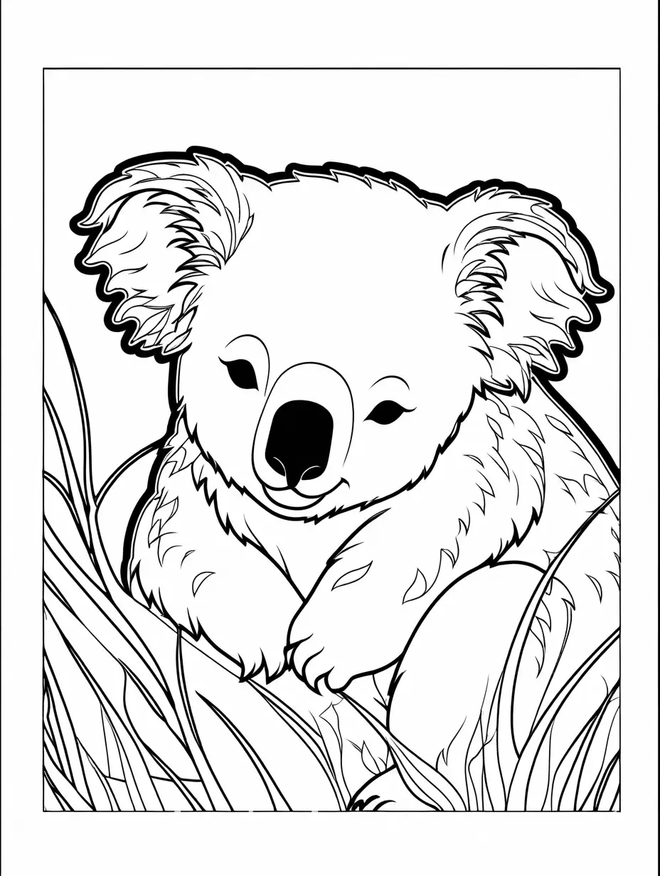 Koala-Sleeping-on-a-Branch-Coloring-Page-for-Kids