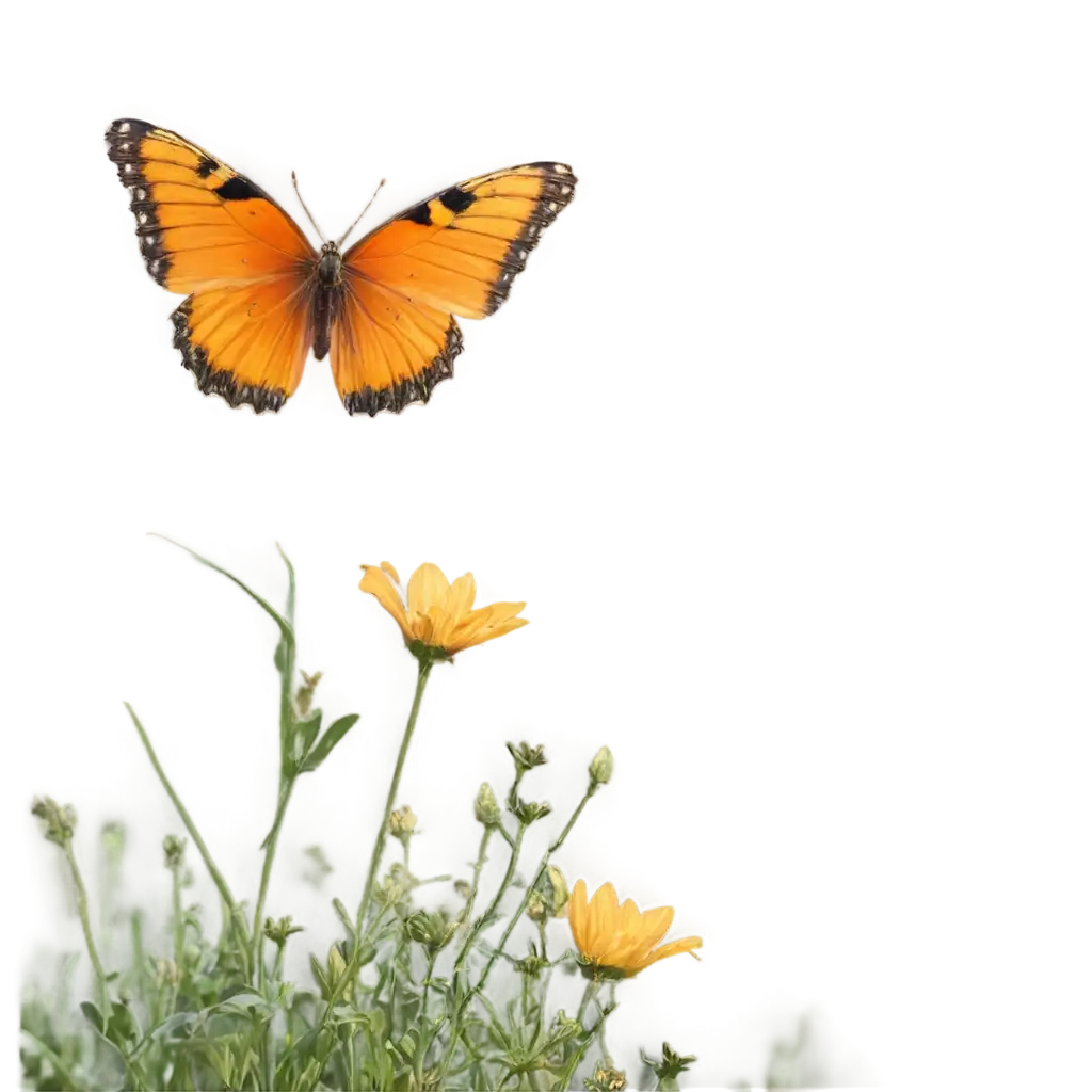 Beautiful-Flower-with-Butterfly-PNG-HighQuality-Transparent-Image-for-Various-Uses