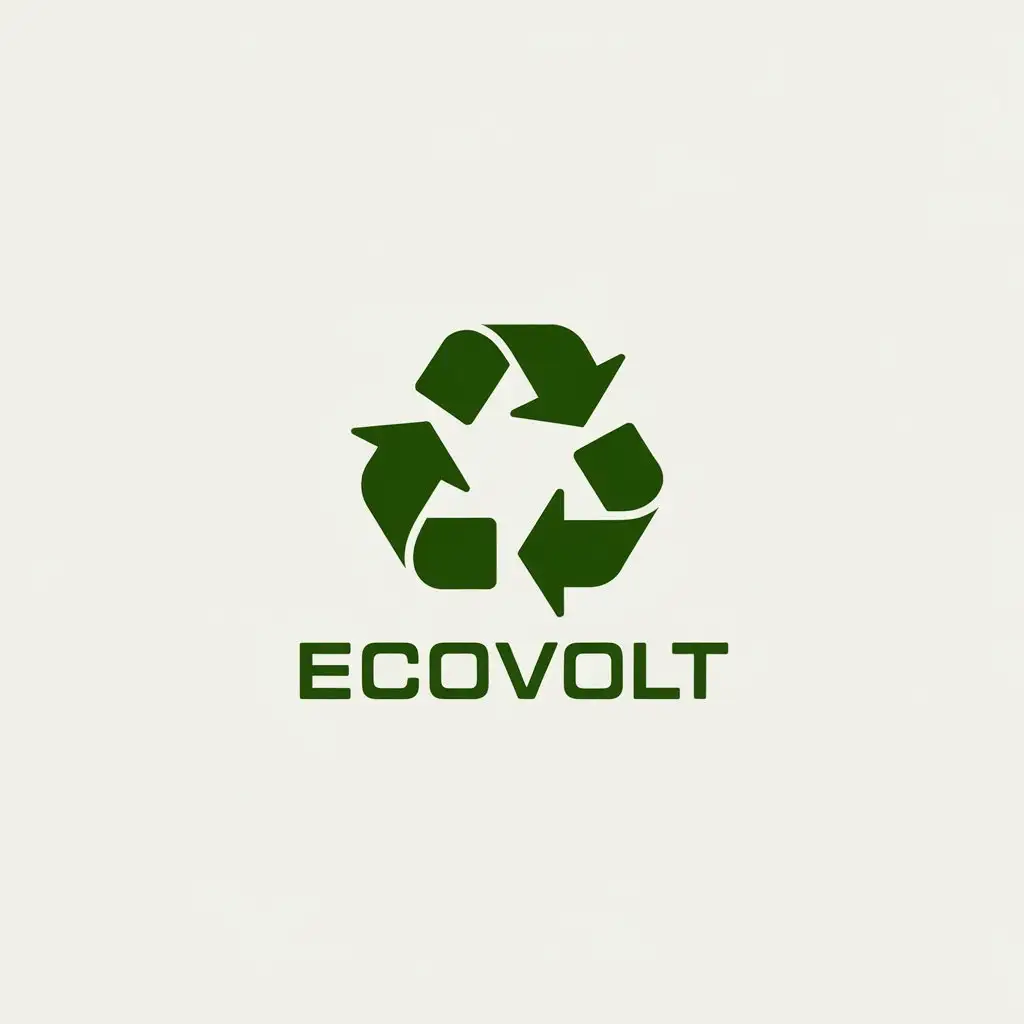 LOGO Design for EcoVolt Minimalistic Recycling Cycle for Technology Industry