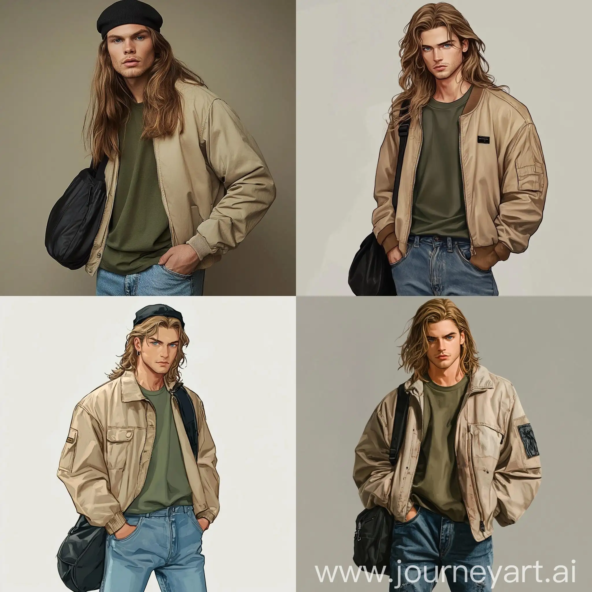 Stylish-Man-with-Shoulder-Bag-and-Bomber-Jacket-in-Urban-Setting