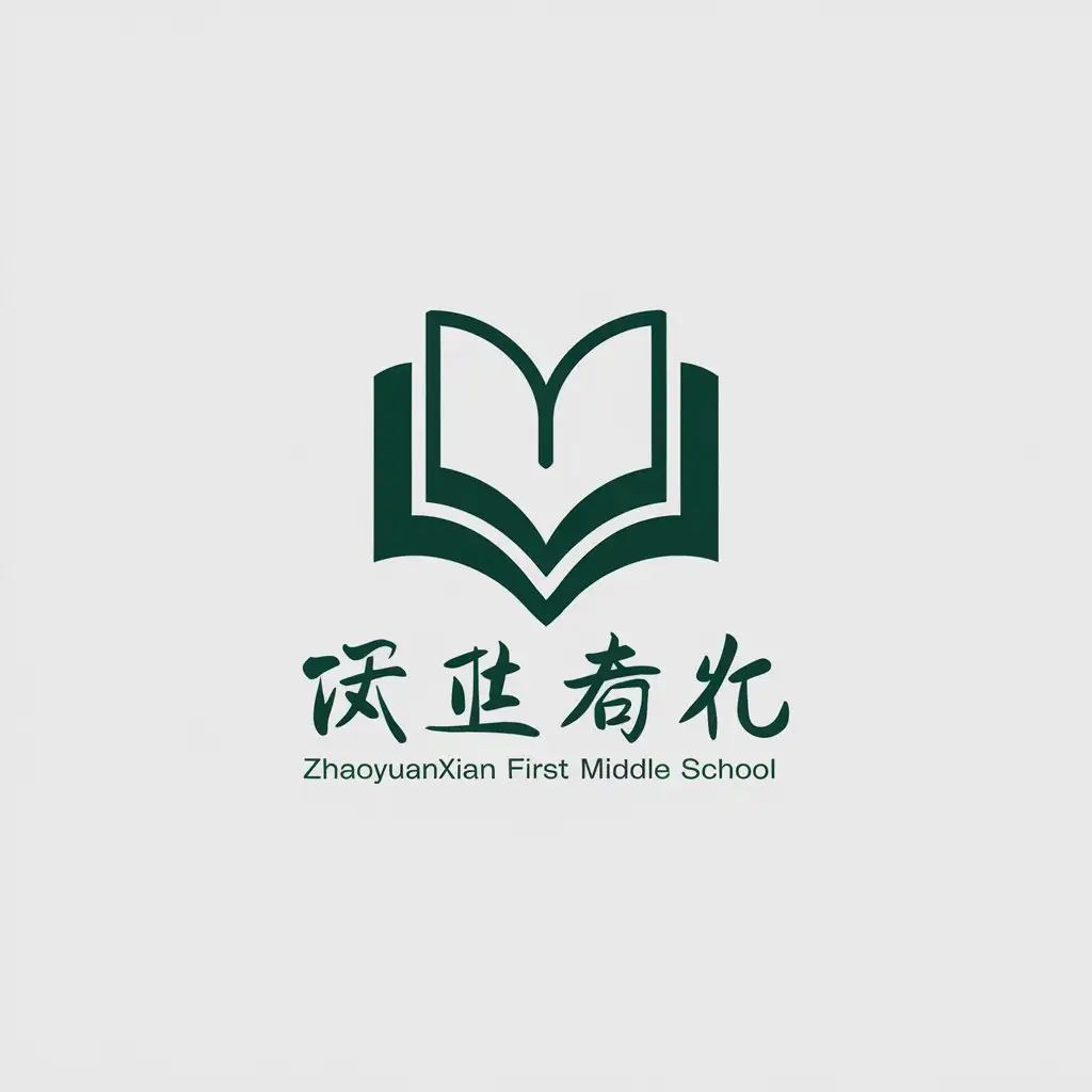 LOGO-Design-for-ZhaoYuanXian-First-Middle-School-Minimalistic-School-Book-Symbol-in-Education-Industry