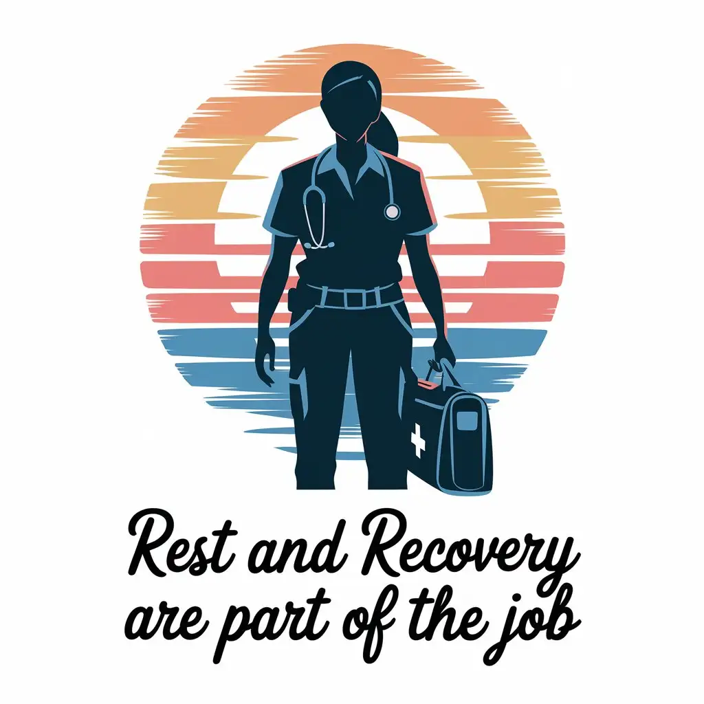 Paramedic Rest and Recovery HeartCentered Sunset Illustration