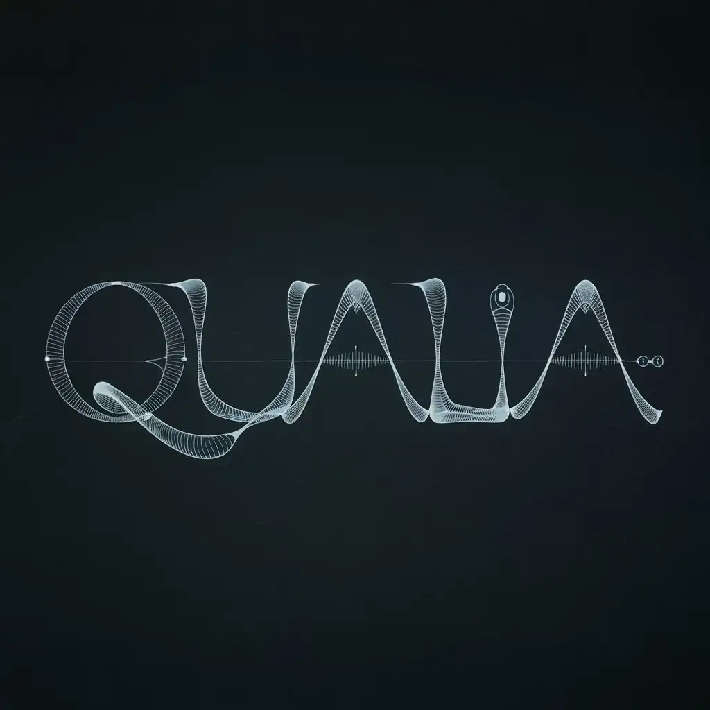 Fluid-and-Artistic-Representation-of-the-Word-Qualia-in-a-Sinusoidal-Design