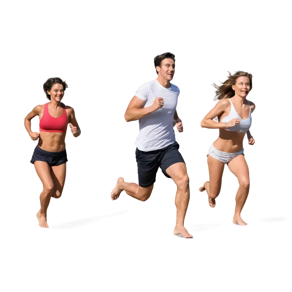 Couple-Running-on-a-Sunny-Beach-PNG-Image-High-Quality-and-Clear-for-Various-Uses