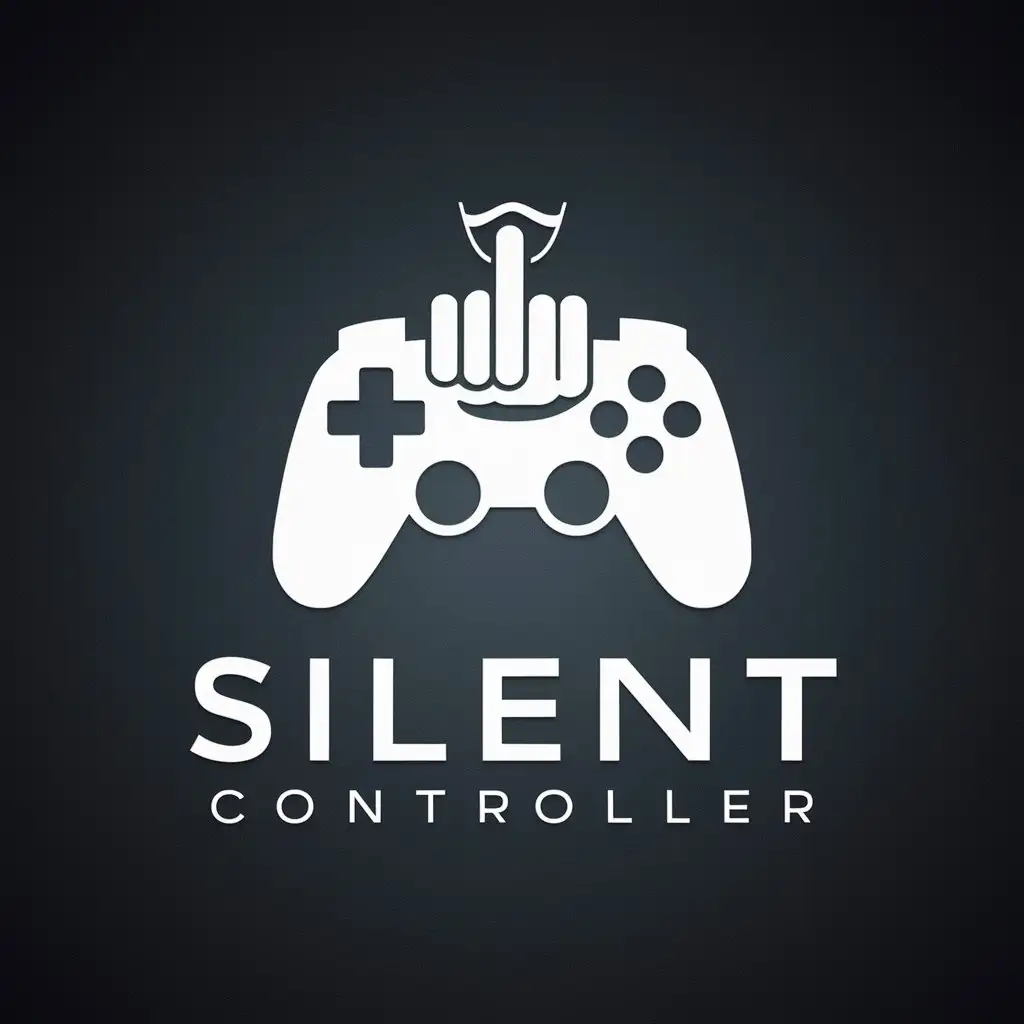 LOGO Design For Silent Controller Dark Blues Whites with Finger to Lips Symbolism