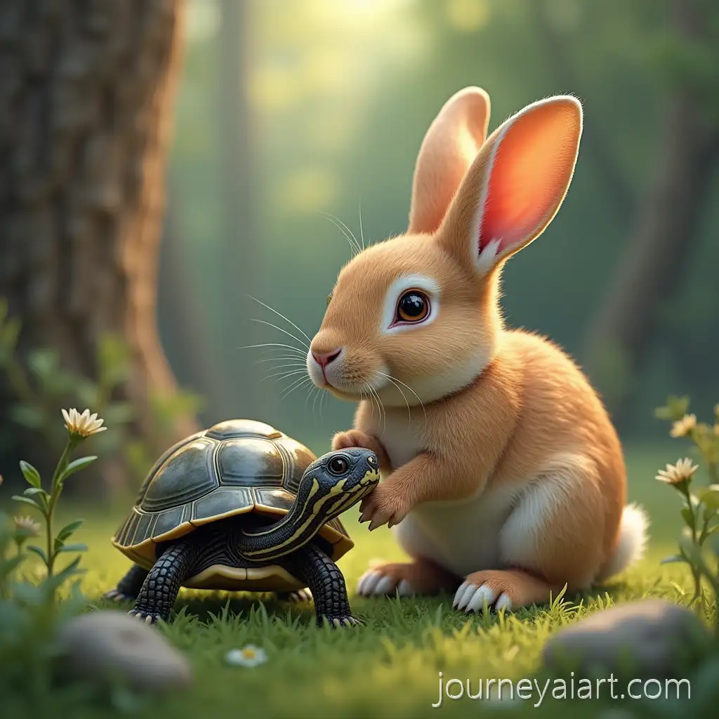 Rabbit-andRabbit-and-turtle-zoo-Turtle-in-the-Zoo-Exploring-Together