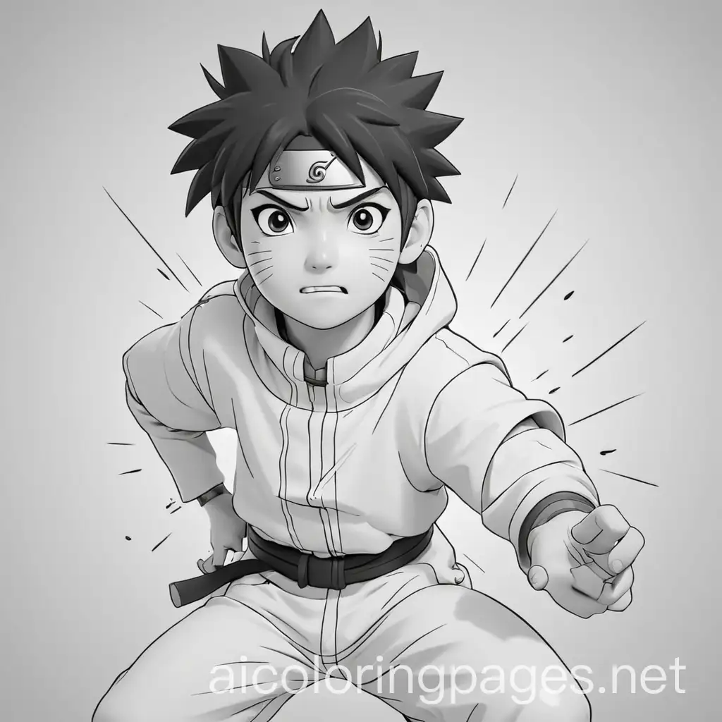 Childrens-Coloring-Page-with-Naruto-Character-in-Outline-Style