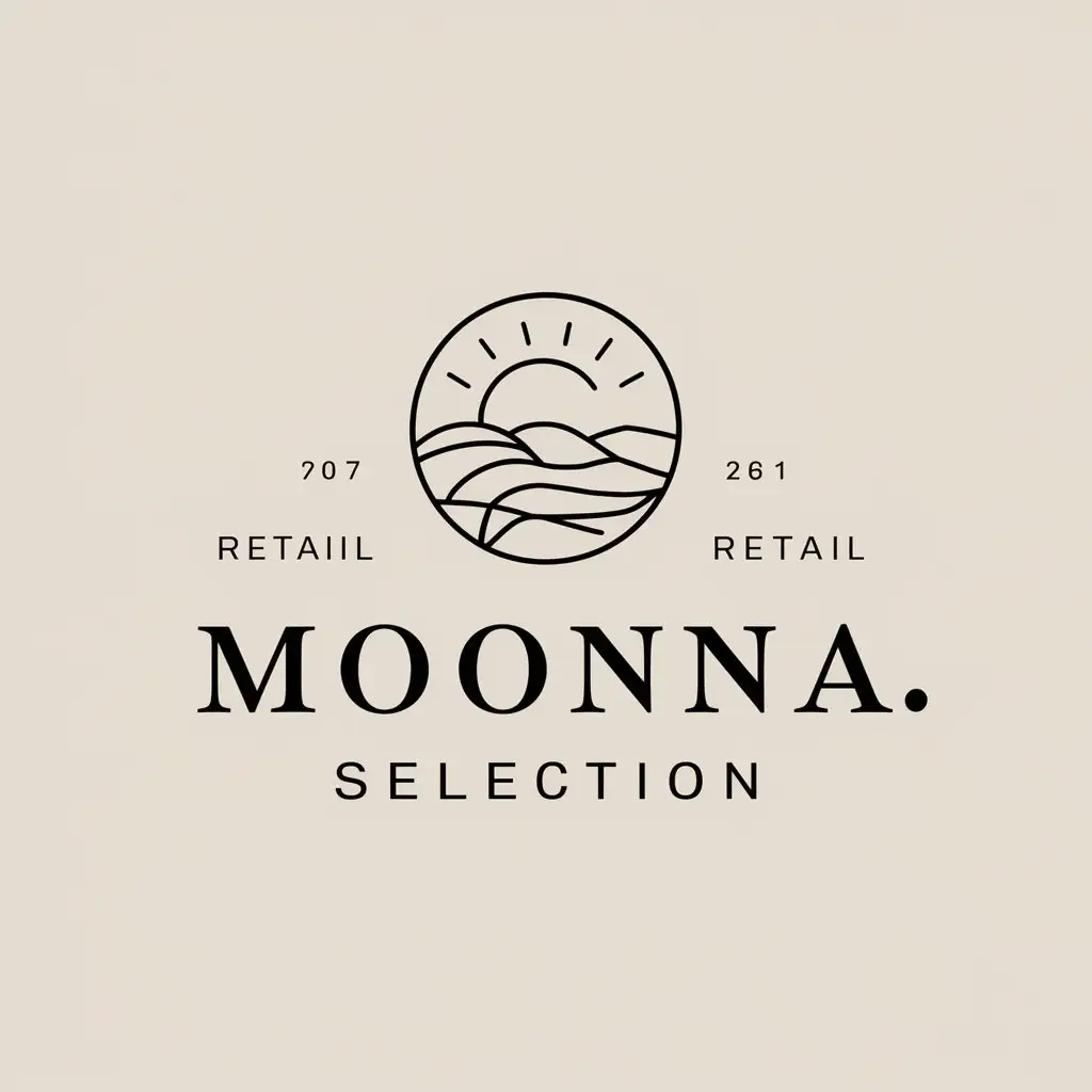 a vector logo design,with the text "Moonna.selection", main symbol:monthlight,Moderate,be used in Retail industry,clear background