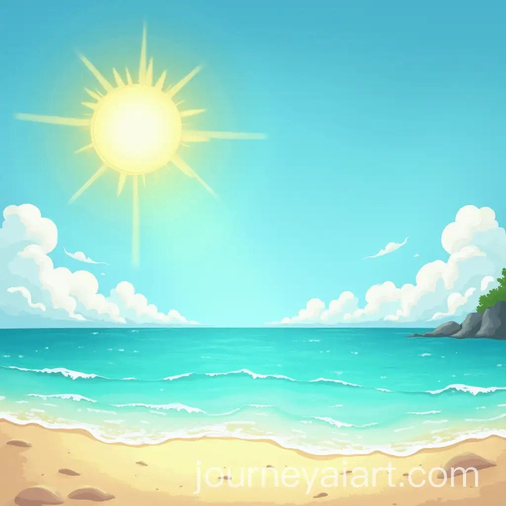 Beautiful-Beach-with-Turquoise-Water-and-Sunlit-Sand-for-Childrens-Novel