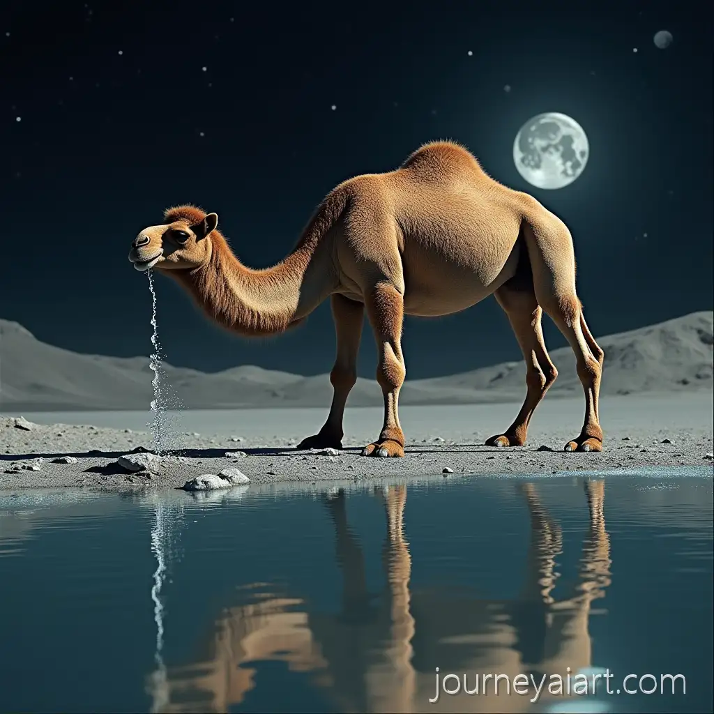 Camel-drinking-water-on-moonCamel-Drinking-Water-on-the-Moon-Surface