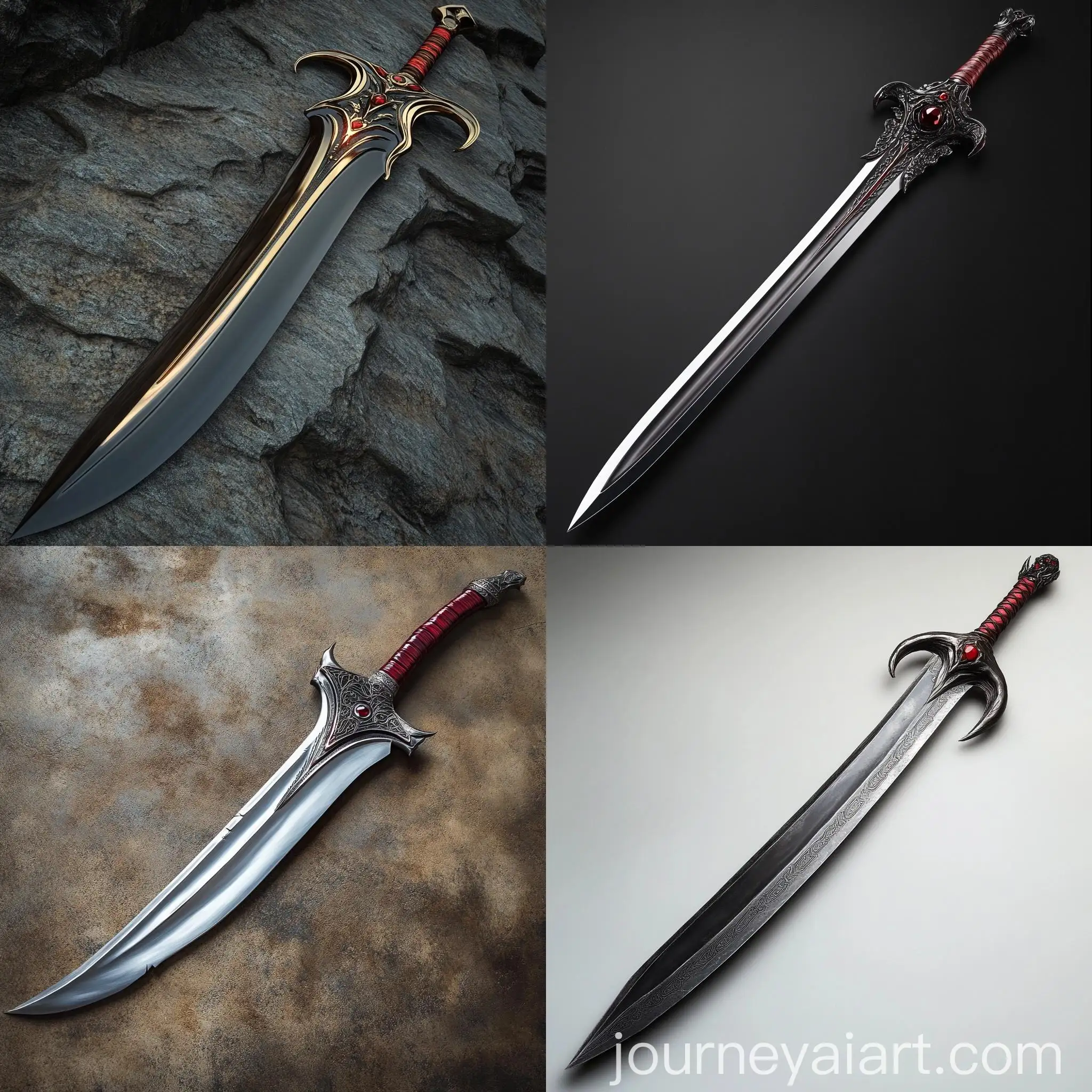 Sleek-Long-Sword-with-Metallic-Sheen-and-Red-Accents