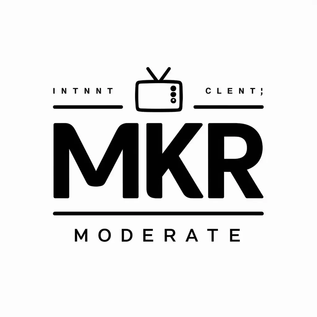 a vector logo design,with the text "mkr", main symbol:tv,Moderate,be used in Internet industry,clear background