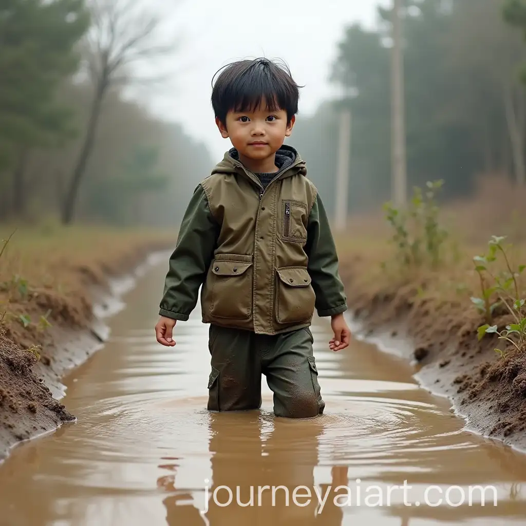 Young-Chinese-Student-Falls-into-Muddy-Land-on-Way-to-School