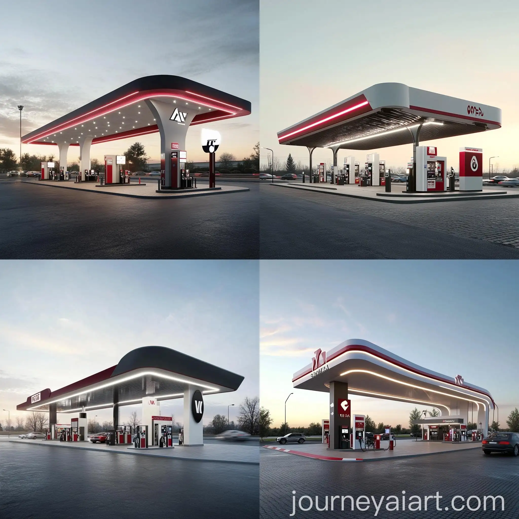 Petrol-Station-with-Market-Stands-and-Canopy-by-the-Highway