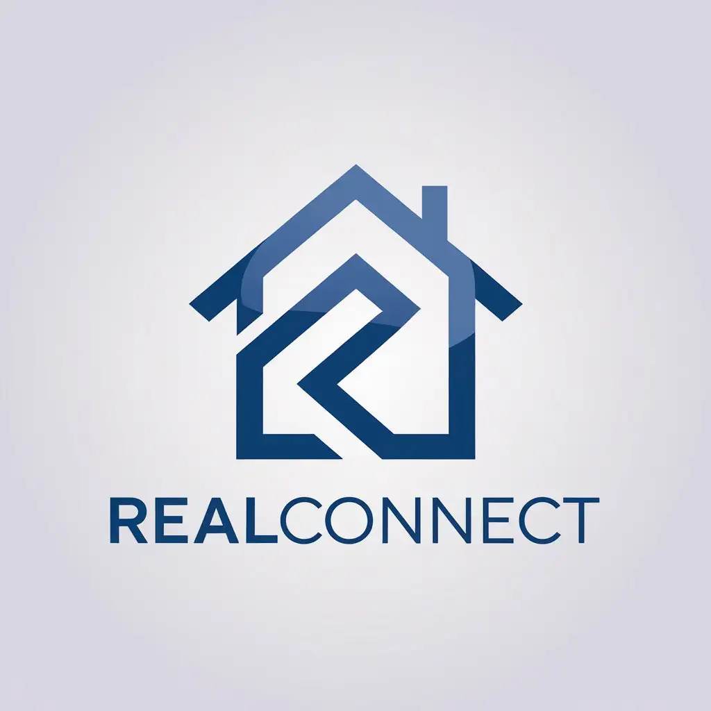 LOGO Design for RealConnect Minimalistic House Symbol for Real Estate Industry