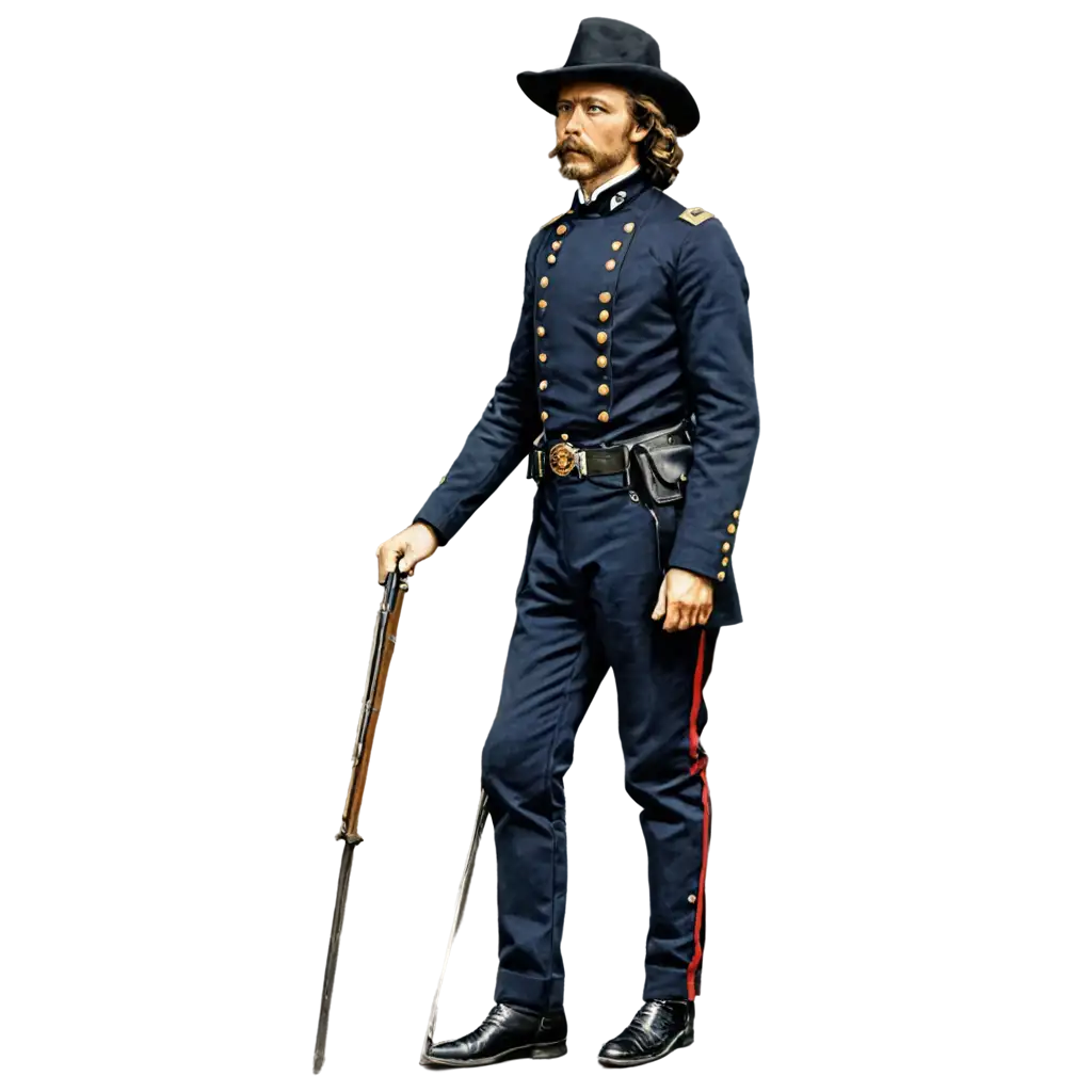 Tracing-of-Lieutenant-Colonel-George-Armstrong-Custer-PNG-Image-Historical-Illustration-with-Detailed-Accuracy