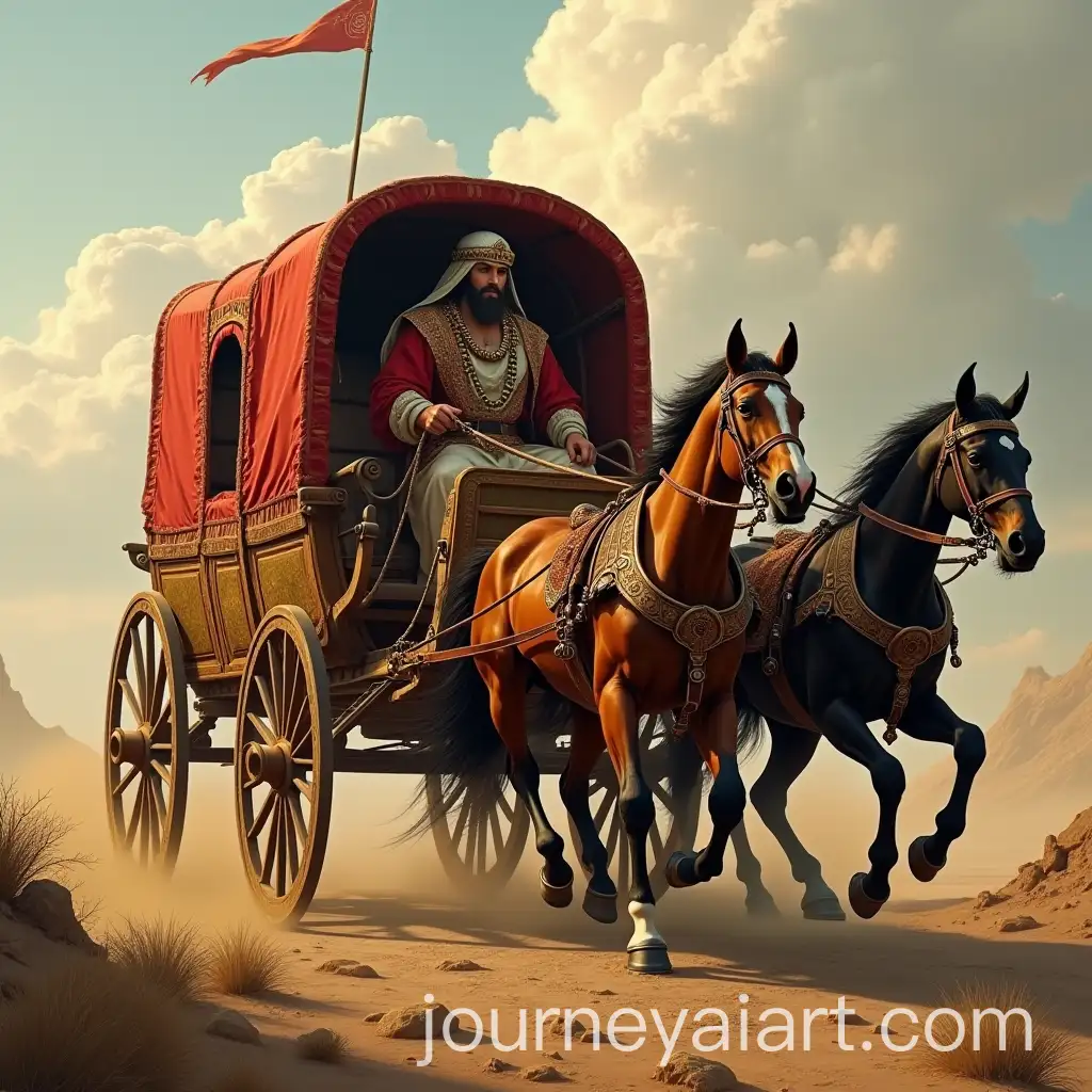 Medieval-Indian-Kings-Horse-Carriage-Rolling-Over-with-Restless-Horses