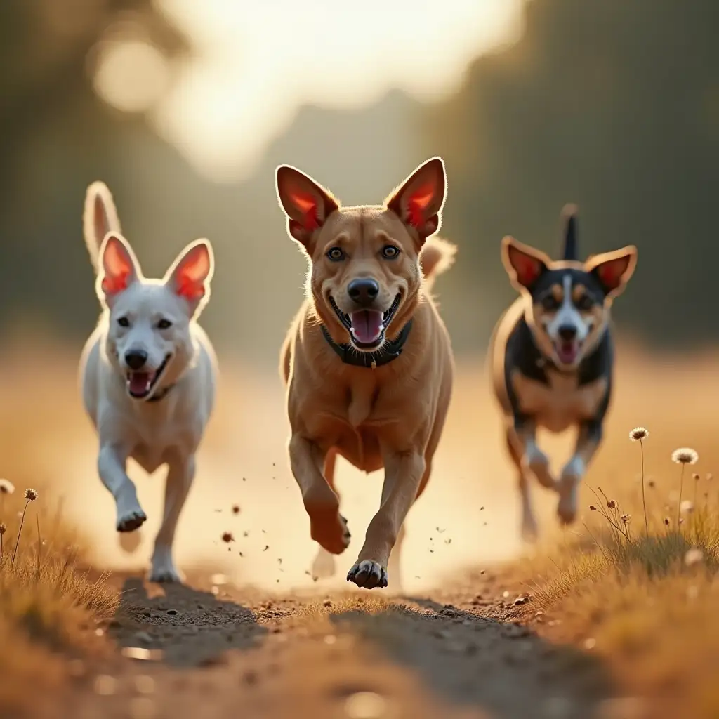 A running dogs