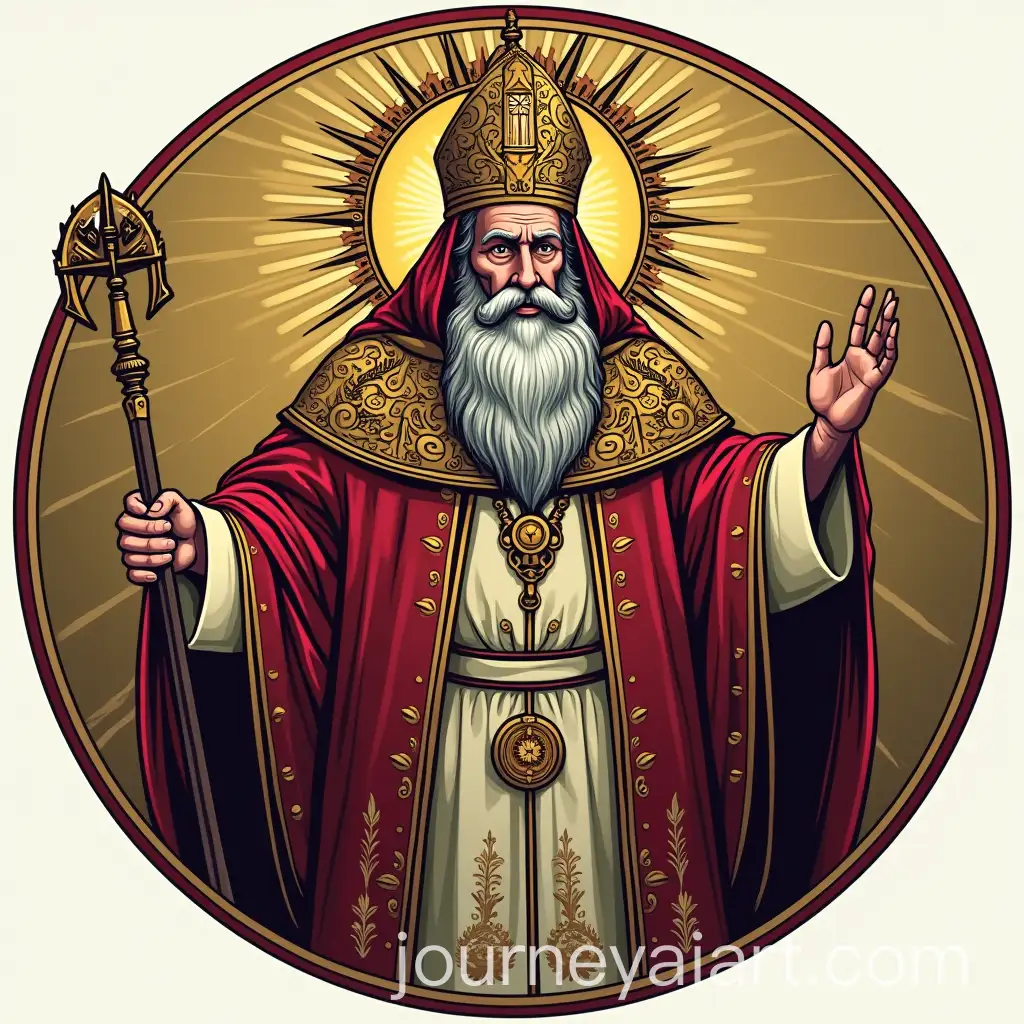 Sinister-Pope-Vector-Illustration-in-a-Circular-Design