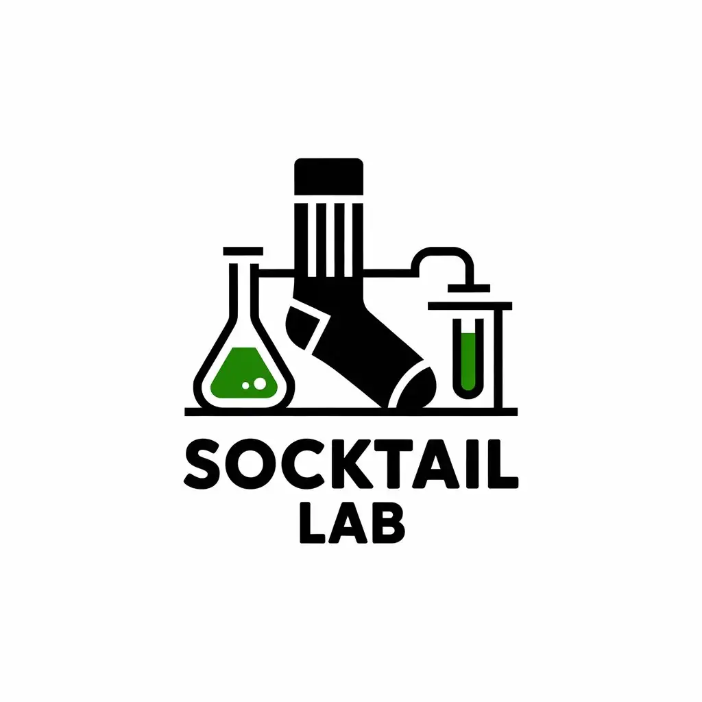 LOGO Design for SOCKTAIL LAB Socks Laboratory Equipment with Minimalist Style for the Entertainment Industry