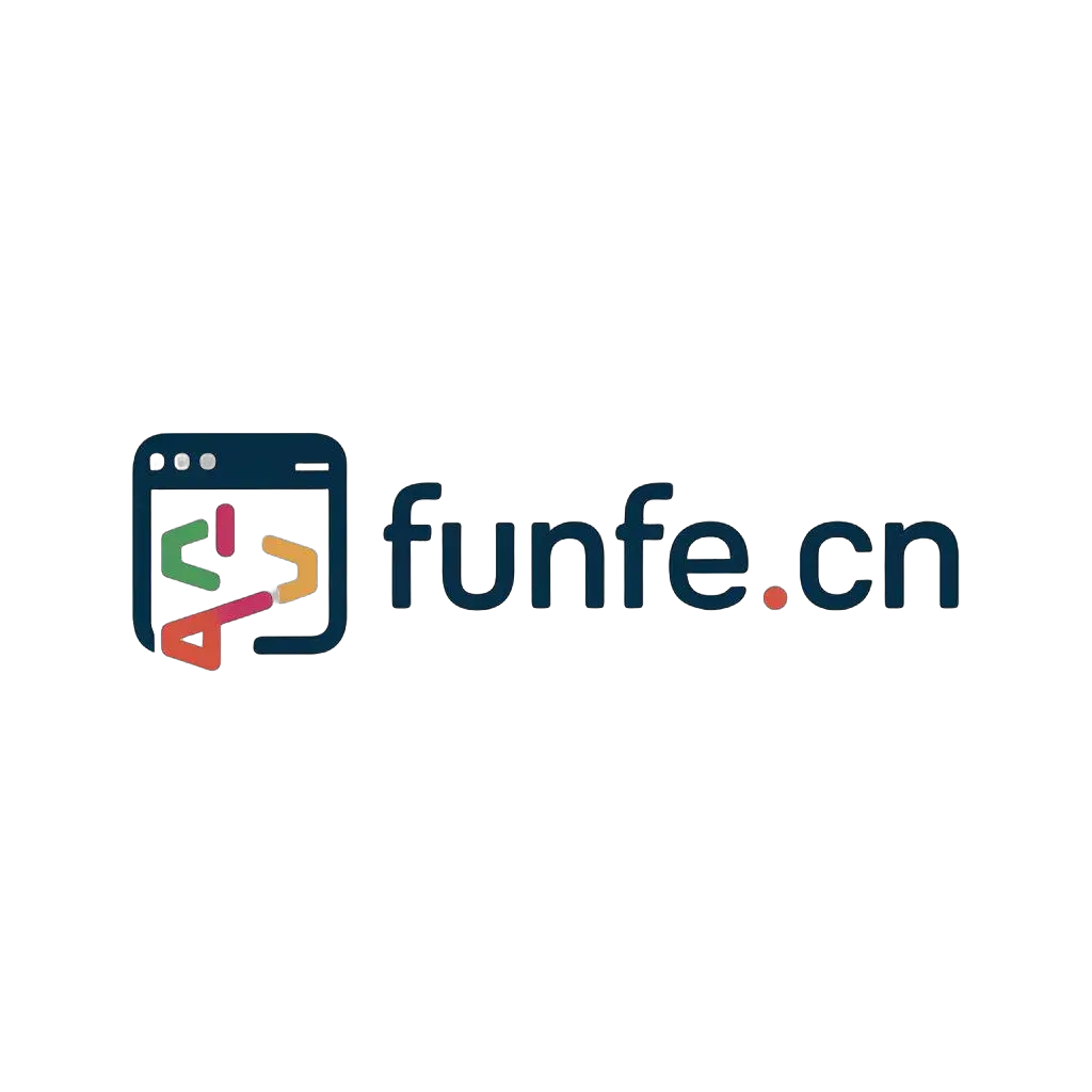 a logo design,with the text "funfe.cn", main symbol:web,browser,code,funfe,Minimalistic,be used in Technology industry,clear background