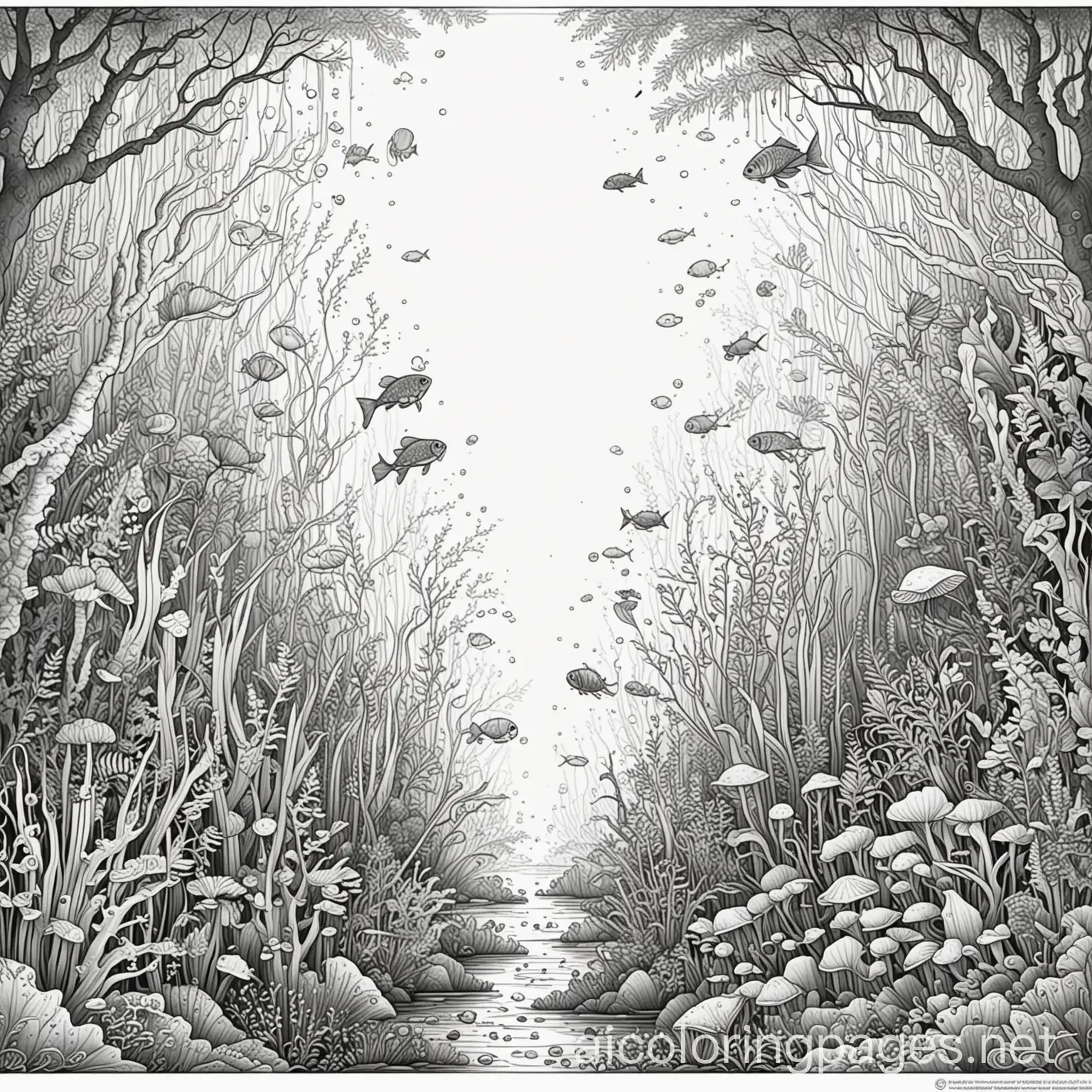 Underwater-Forest-Coloring-Page-Sea-Fairies-and-Glowing-Algae